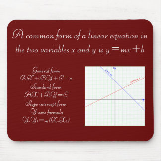 Algebra Linear Equation Formula Mouse Pad