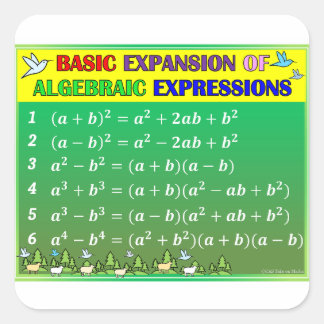Algebra Math Classroom Stickers - Green Forest