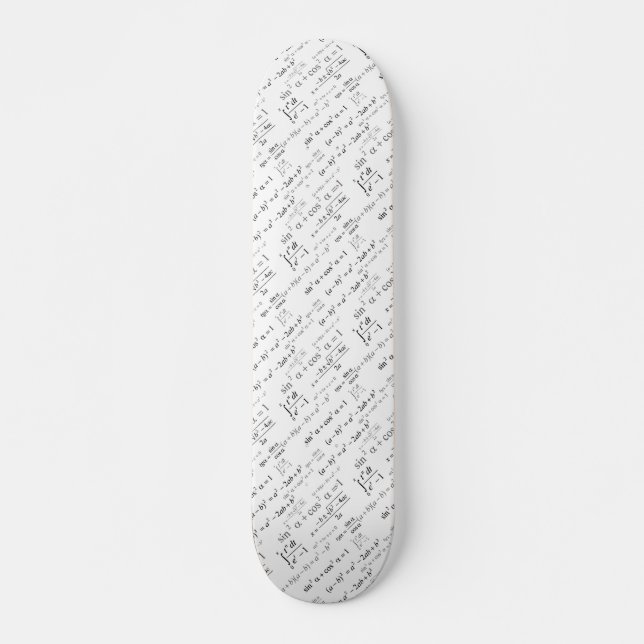 Algebra Math Equation Pattern Skateboard (Front)