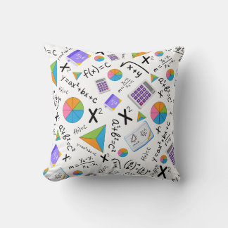 Algebra Math Symbols Pattern Throw Pillow