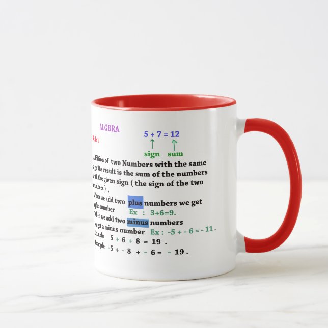 Algebra signe Mug (Droite)
