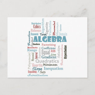 Algebra Vocabulary Postcard