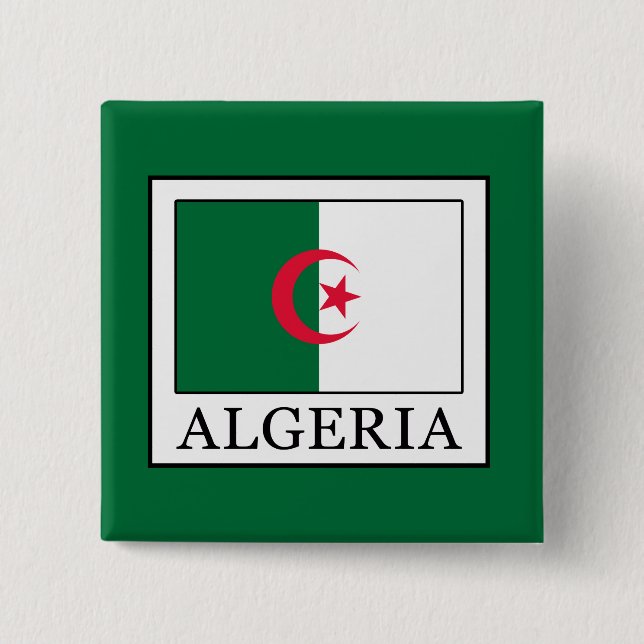Algeria 2 Inch Square Button (Front)