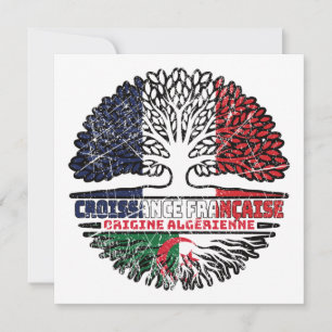 Algeria Algerian French France Tree Roots Flag Card