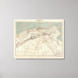 Algeria Atlas Map Canvas Print