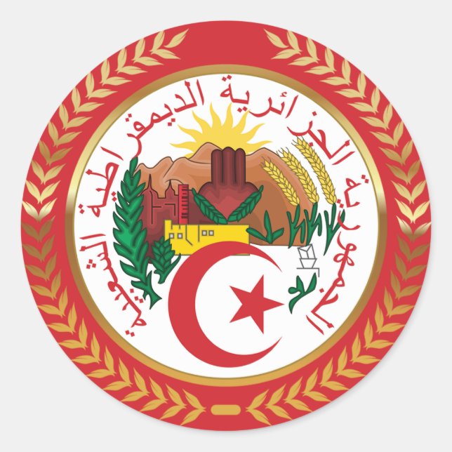 Algeria Coat of Arms Classic Round Sticker (Front)