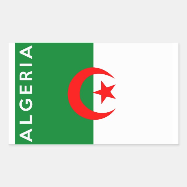 algeria country flag text name sticker (Front)