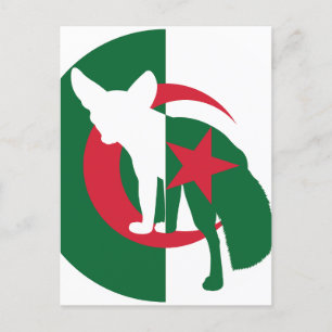 Algeria Fennec Fox Algerian National Animal Flag Postcard