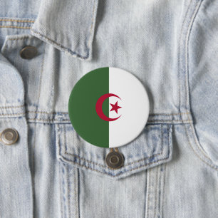 Algeria flag 3 inch round button