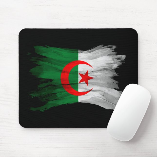 Algeria flag brush stroke, national flag mouse pad (With Mouse)