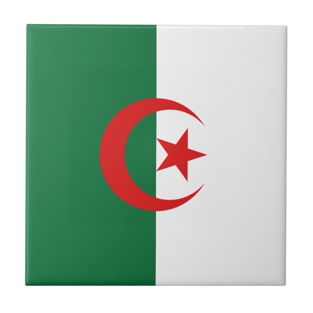 Algeria Flag Ceramic Tile (Front)