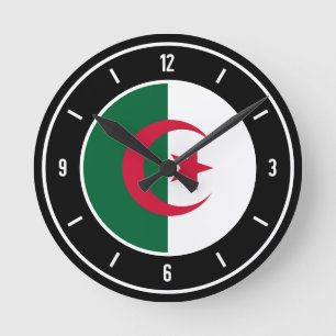 Algeria Flag Elegant Round Clock