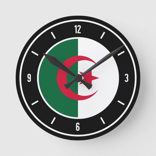 Algeria Flag Elegant Round Clock (Front)