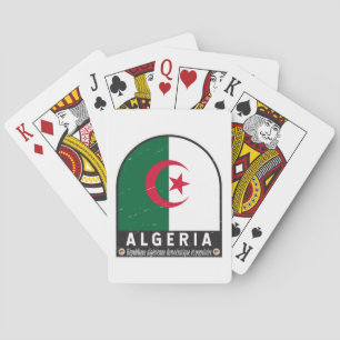 Algeria Flag Emblem Distressed Vintage  Playing Cards