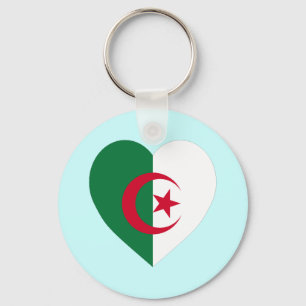 Algeria Flag Heart Keychain