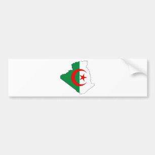 Algeria flag map DZ Bumper Sticker