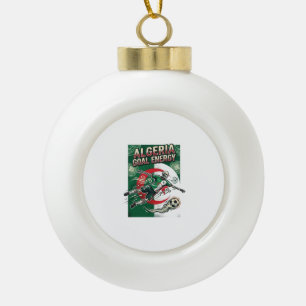 Algeria Goal Energy Skeleton Striker Nations Bold  Ceramic Ball Christmas Ornament