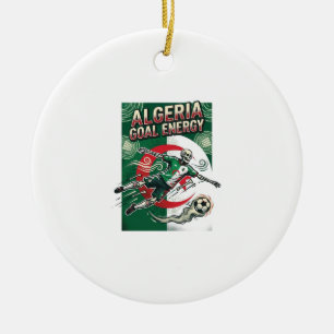 Algeria Goal Energy Skeleton Striker Nations Bold  Ceramic Ornament