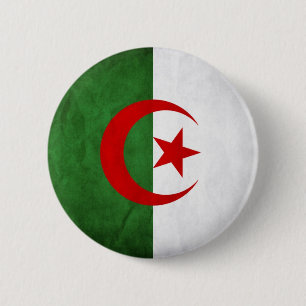 Algeria Grunge Flag 2 Inch Round Button