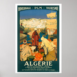 Algeria Hivernage Vintage Travel Poster - Framed