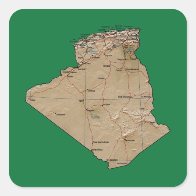 Algeria Map Sticker (Front)