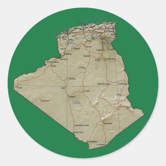 Algeria Map Sticker (Front)