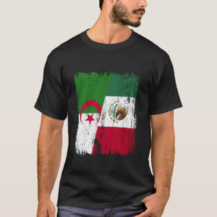 Algeria Mexico Half Flag Algerian Mexican Heritage T-Shirt