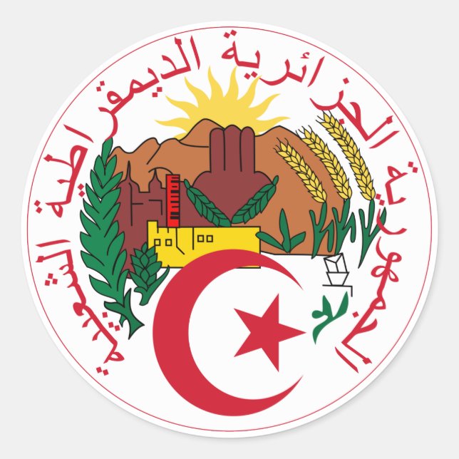 Algeria National Emblem Classic Round Sticker (Front)