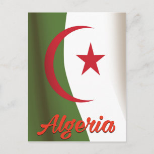 Algeria National Flag vintage style travel poster Postcard