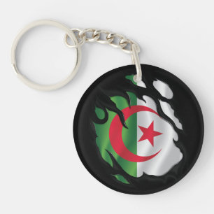Algeria Ripped Flag Keychain