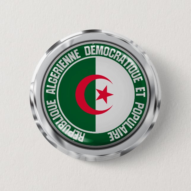 Algeria Round Emblem 2 Inch Round Button (Front)