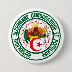 Algeria Round Emblem 3 Inch Round Button
