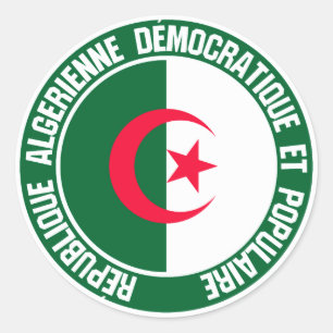 Algeria Round Emblem Classic Round Sticker