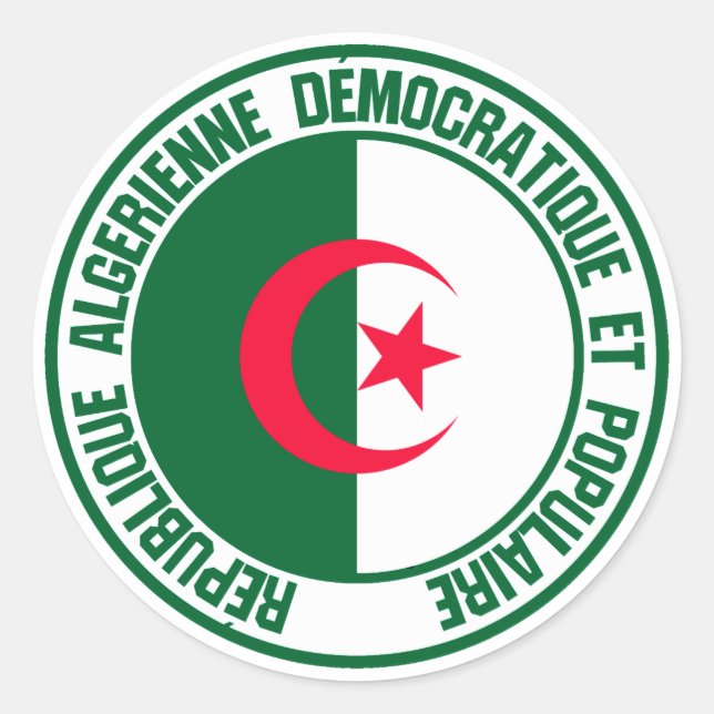 Algeria Round Emblem Classic Round Sticker (Front)