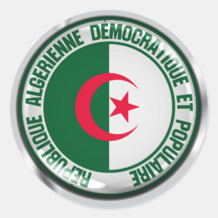 Algeria Round Emblem Classic Round Sticker