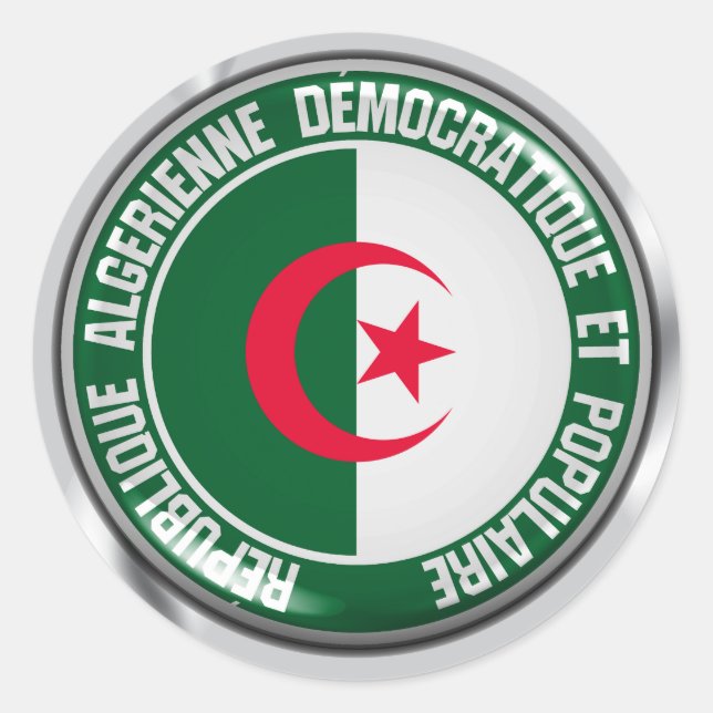 Algeria Round Emblem Classic Round Sticker (Front)