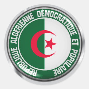 Algeria Round Emblem Classic Round Sticker