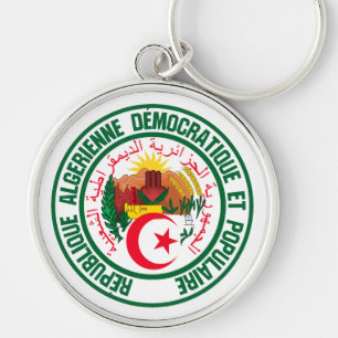 Algeria Round Emblem Keychain