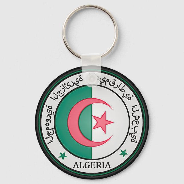 Algeria  Round Emblem Keychain (Front)