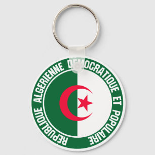 Algeria Round Emblem Keychain