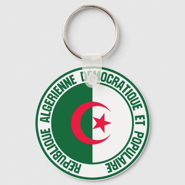 Algeria Round Emblem Keychain (Front)
