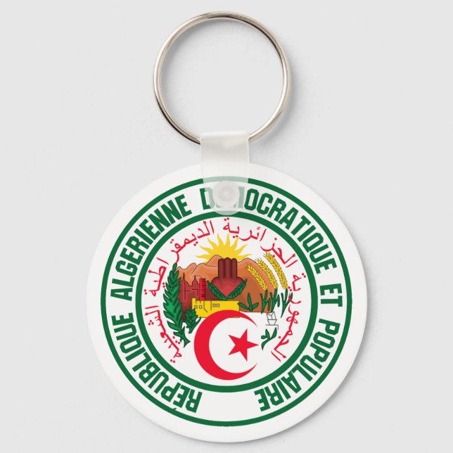 Algeria Round Emblem Keychain (Front)