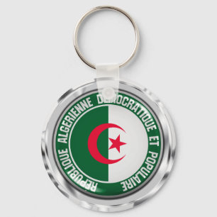 Algeria Round Emblem Keychain