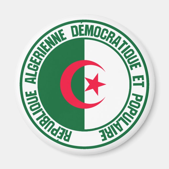 Algeria Round Emblem Magnet (Front)
