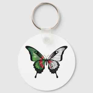 Algeria Swallowtail Butterfly Flag Sticker Keychain