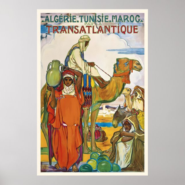 Algeria Tunisia Morocco Vintage Travel Poster (Devant)