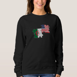 Algeria USA Home Country Algerian American Flag Sweatshirt