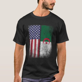 Algerian American Flag Algeria Usa America T-Shirt