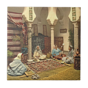 Algerian Carpet Makers 1899 Tile