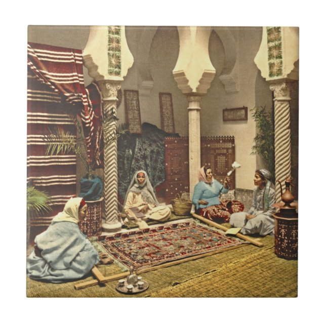 Algerian Carpet Makers 1899 Tile (Front)